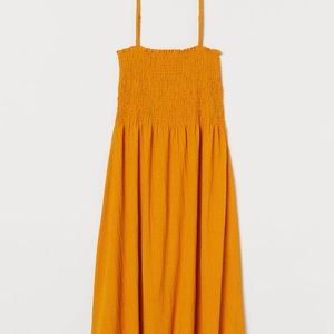 H&M Yellow Crinkled Dress